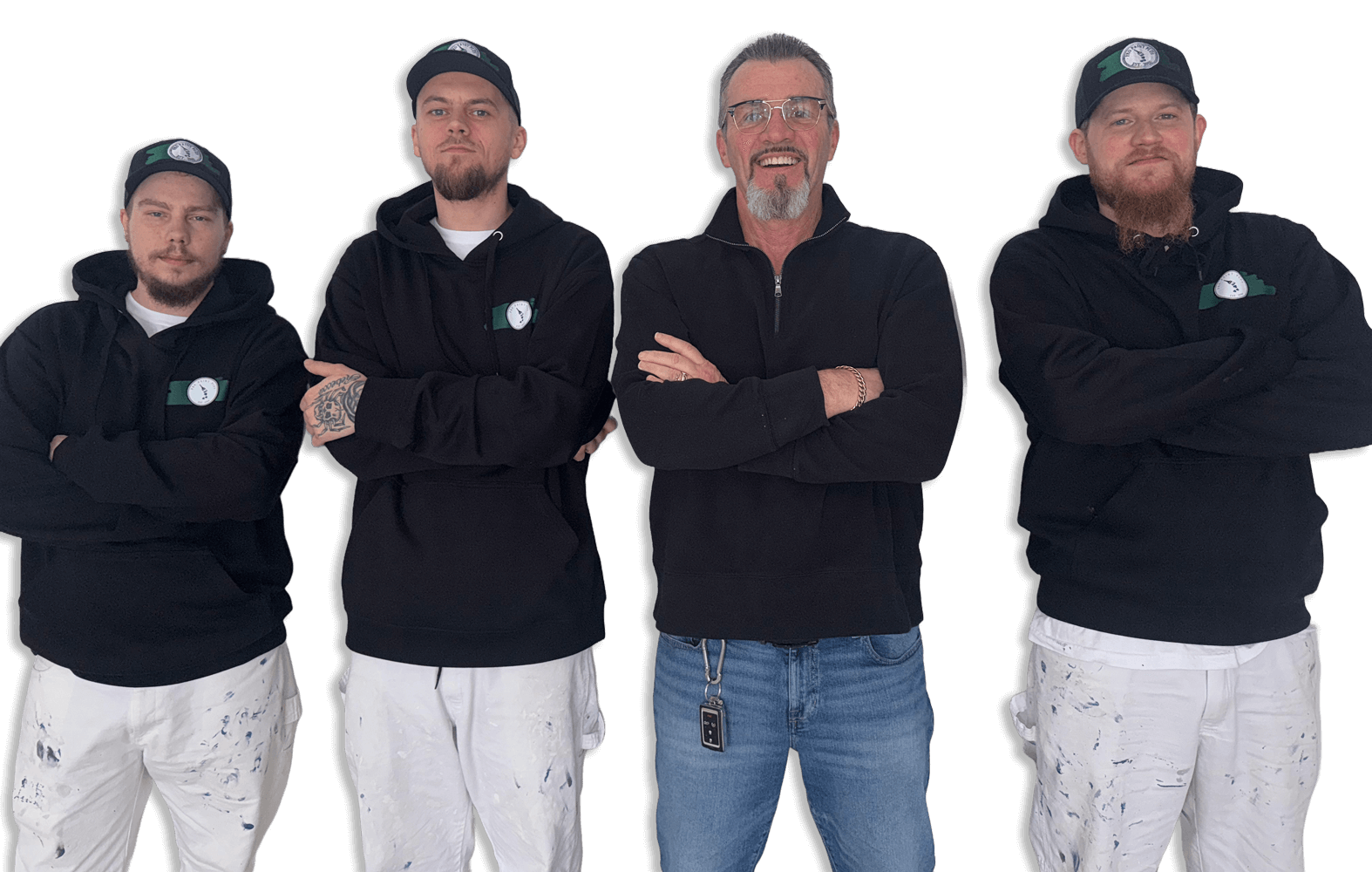 A professional pro-paint-plus-team-member crew standing confidently in uniform, ready to provide expert residential and commercial painting services.